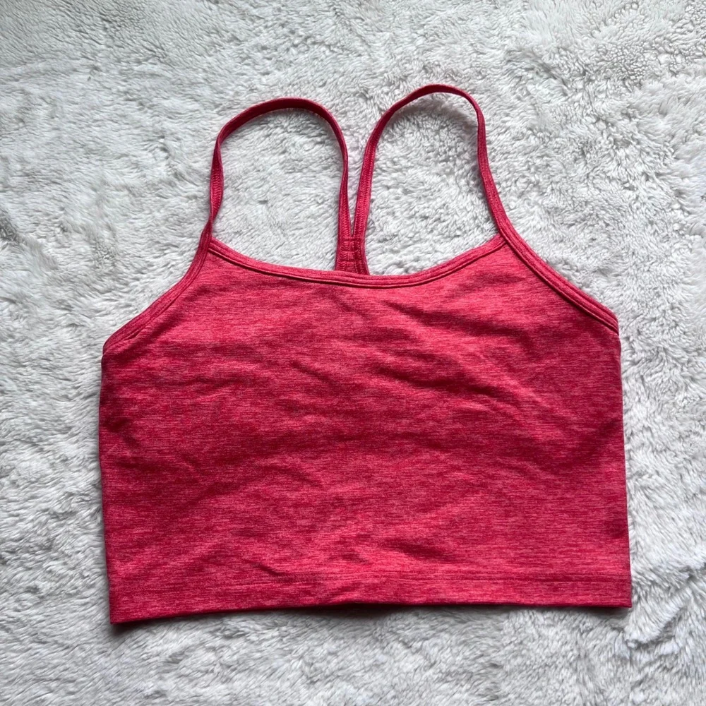 OFFLINE by Aerie The Hugger Recharge Sports Bra Pink Heathered Racerback Small